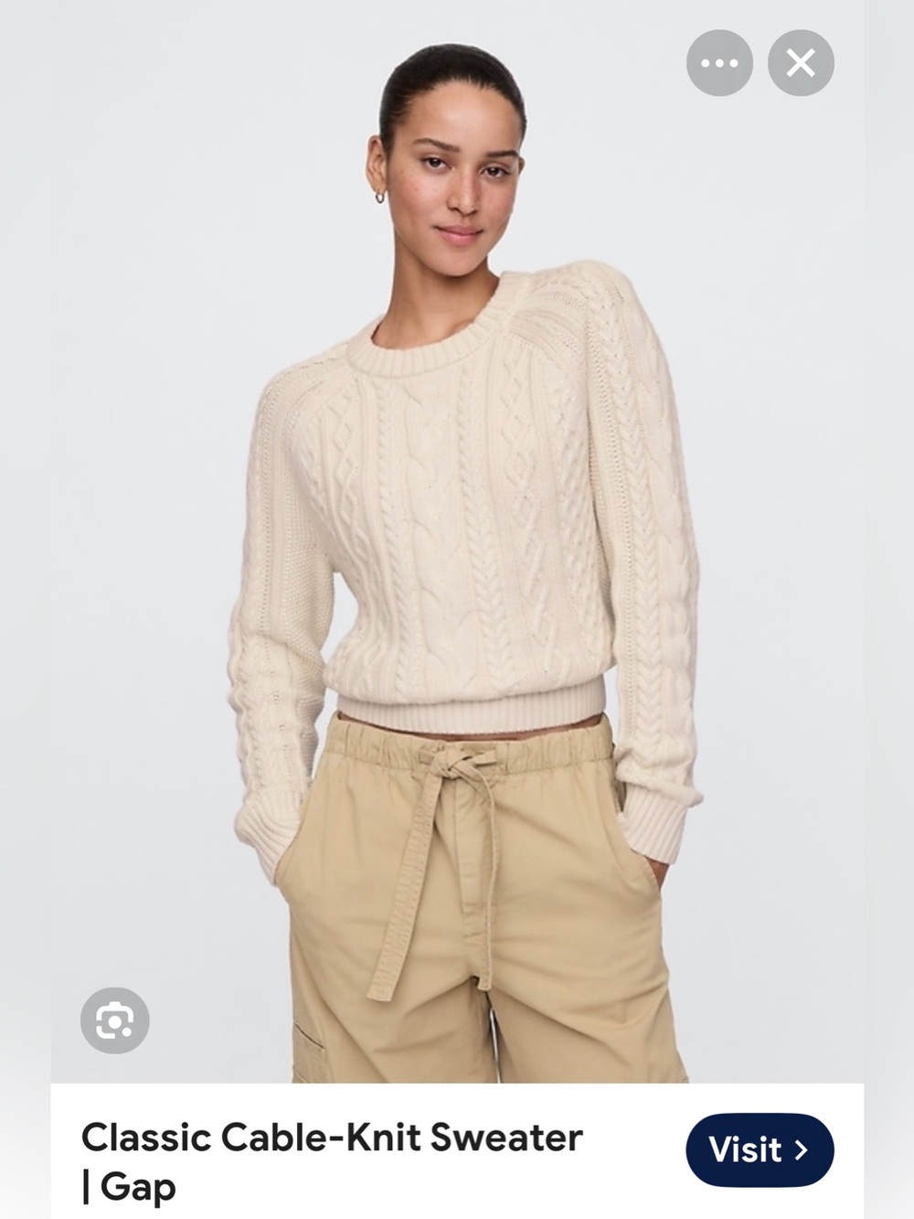 GAP Cream Cable Knit Fisherman Sweater XXL NWT Chunky Cotton Blend